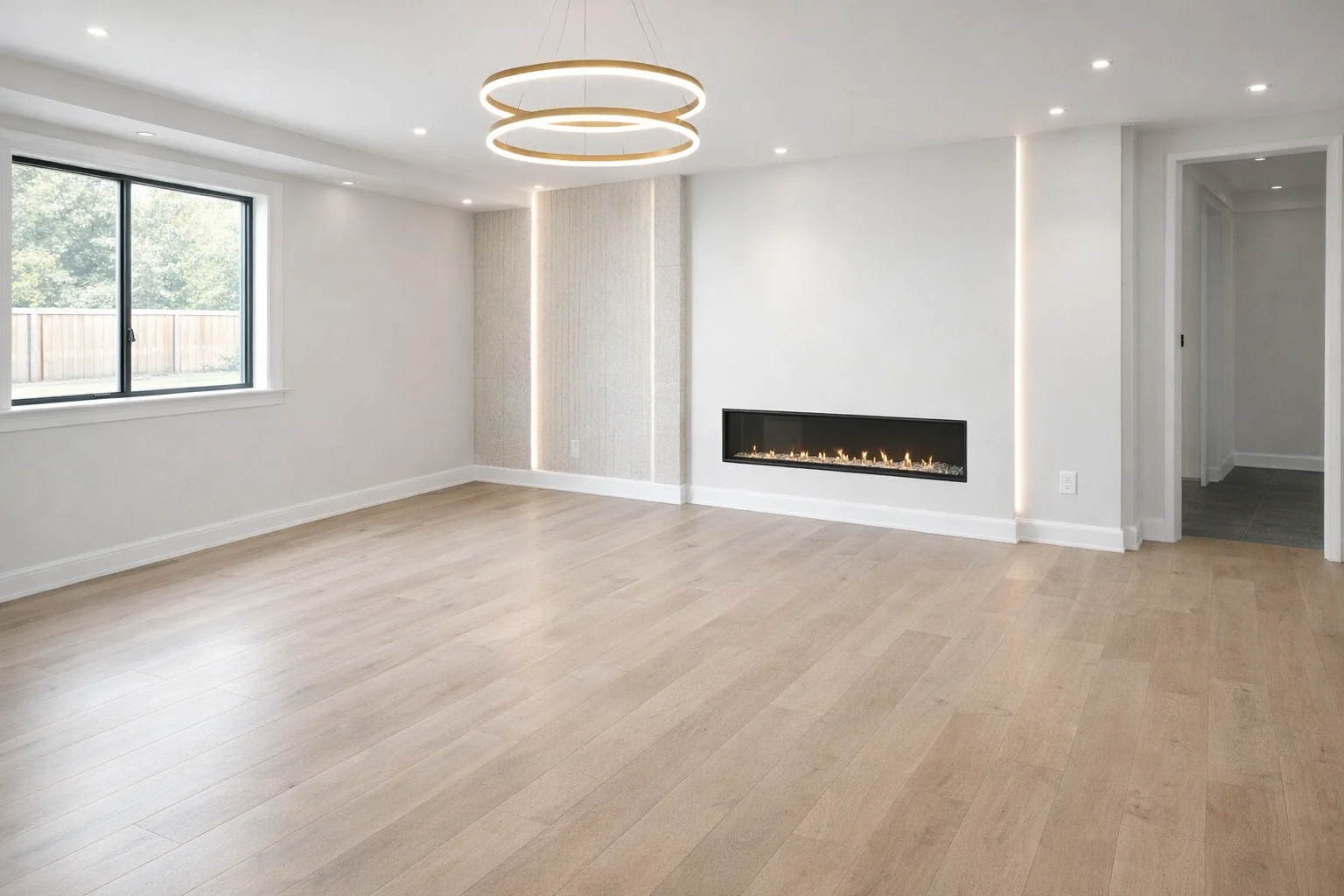Linear Fireplace Living Room